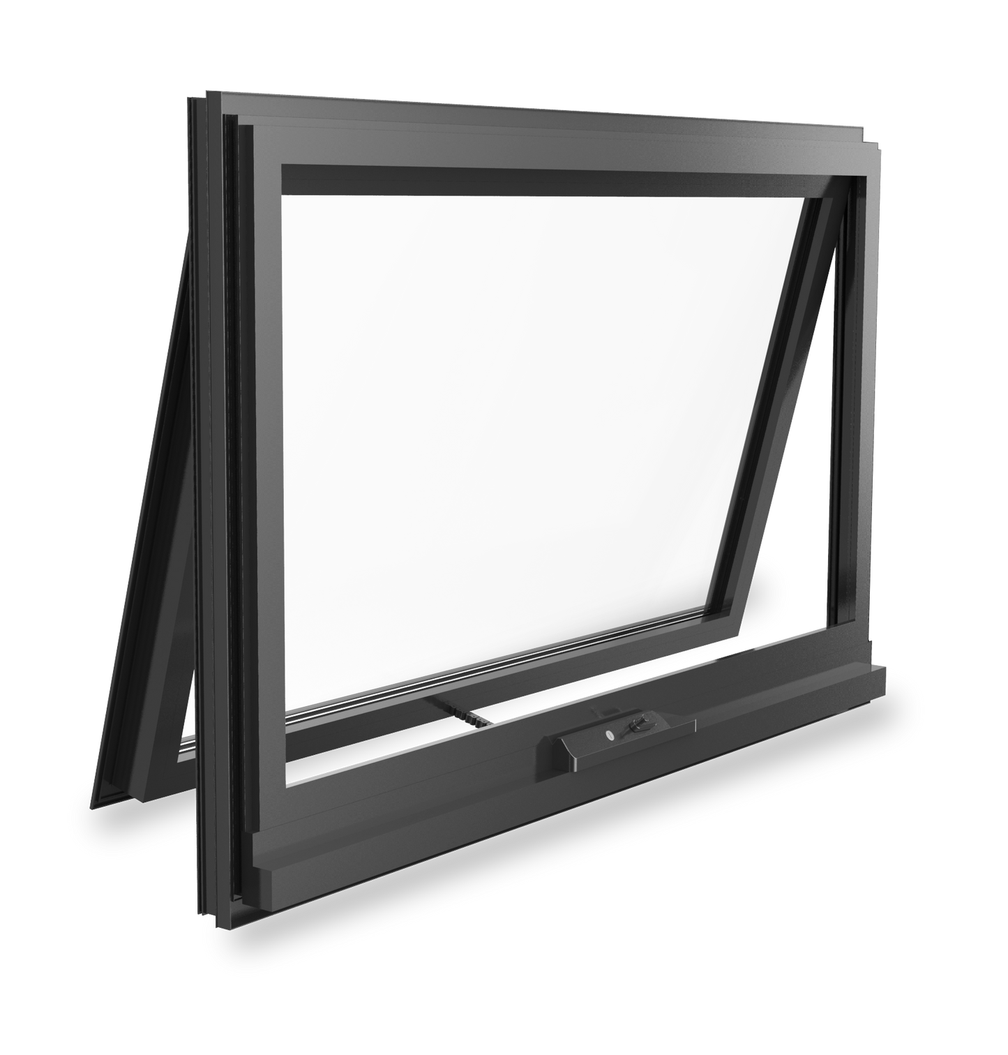 Black Awning Window 595h x 1195w Double Glazed