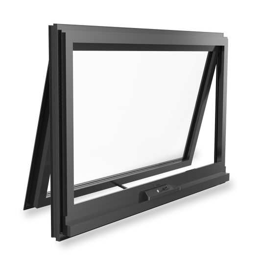 Black Awning Window 595h x 1195w Double Glazed