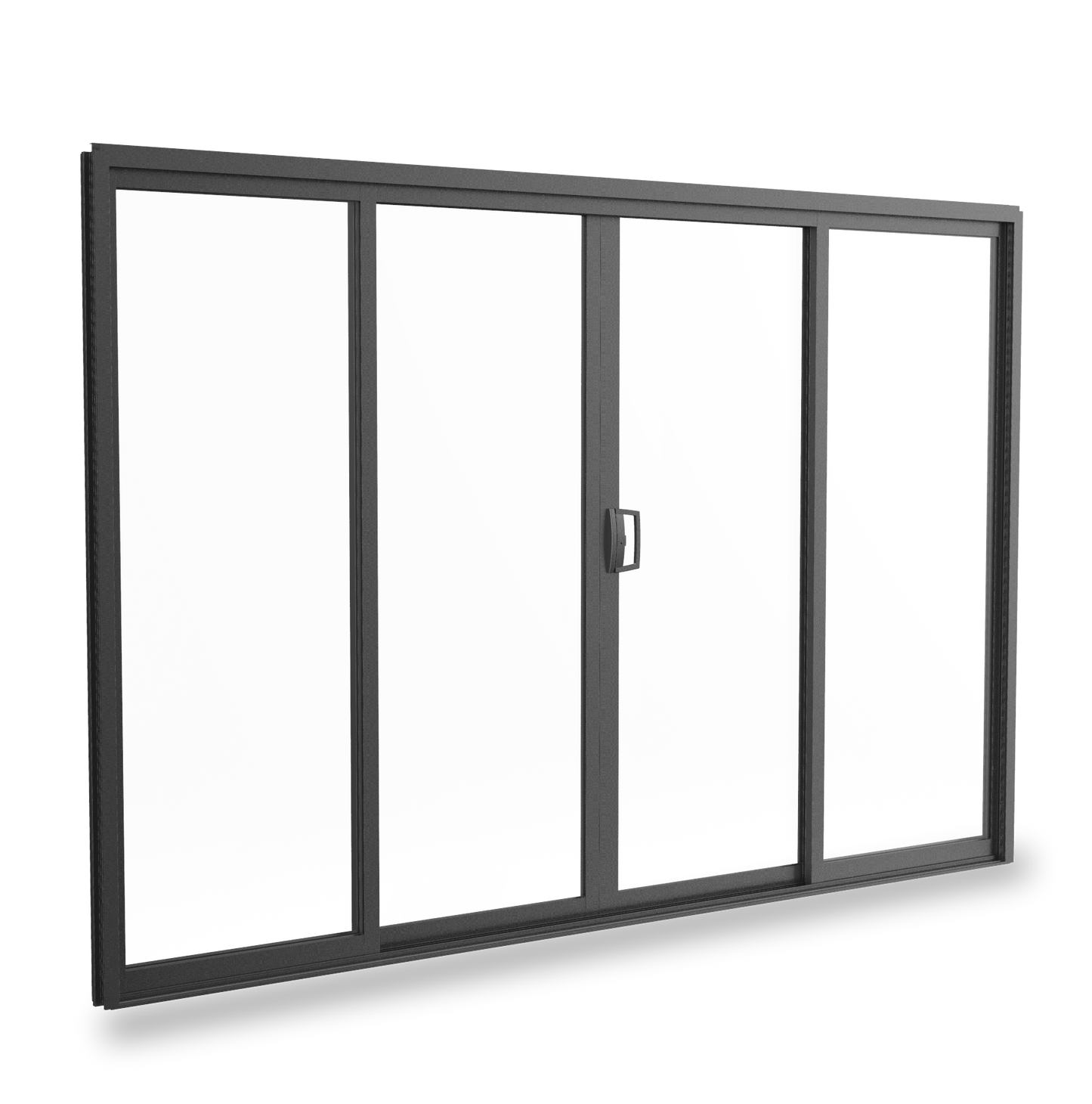 Black Sliding BiPart Door - 2395h X 2990w - 4 Panel - Double Glazed