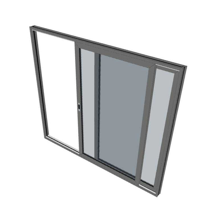 Black Sliding  Door - 2095h X 2390w - 2 Panel - Double Glazed