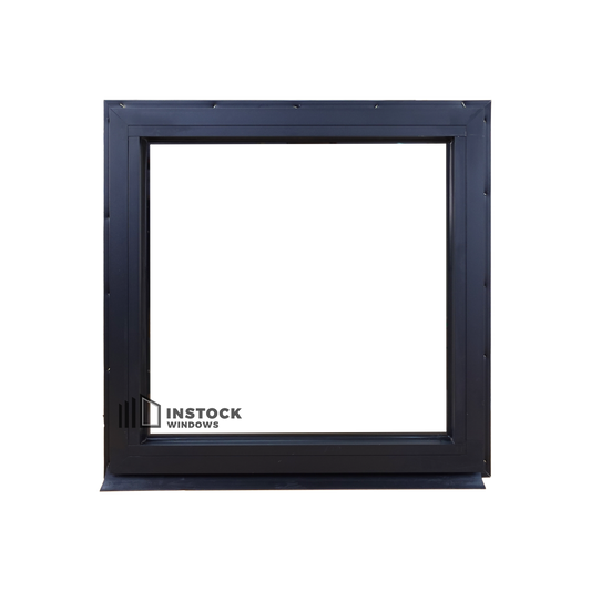 Dark Monument Fixed Window - 600h X 595w Double Glazed + 40mm over reveal height and width