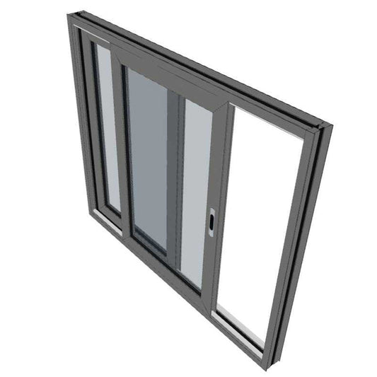 Black Sliding Window 1400h x 1850w Double Glazed with Flyscreen