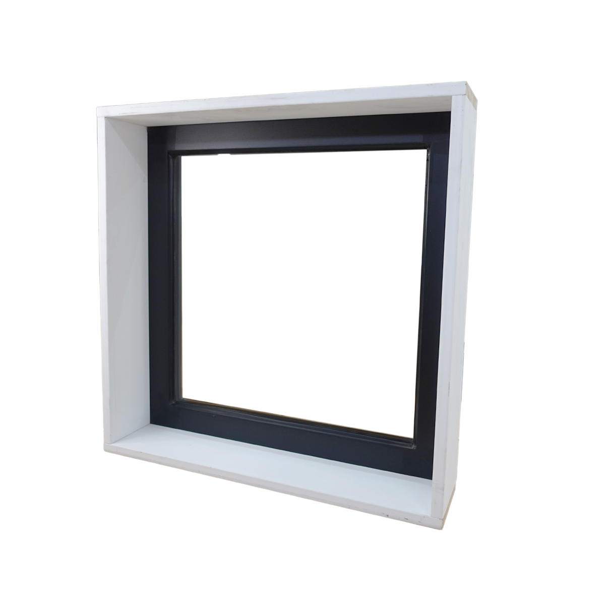 Dark Monument Fixed Window - 600h X 595w Double Glazed + 40mm over reveal height and width